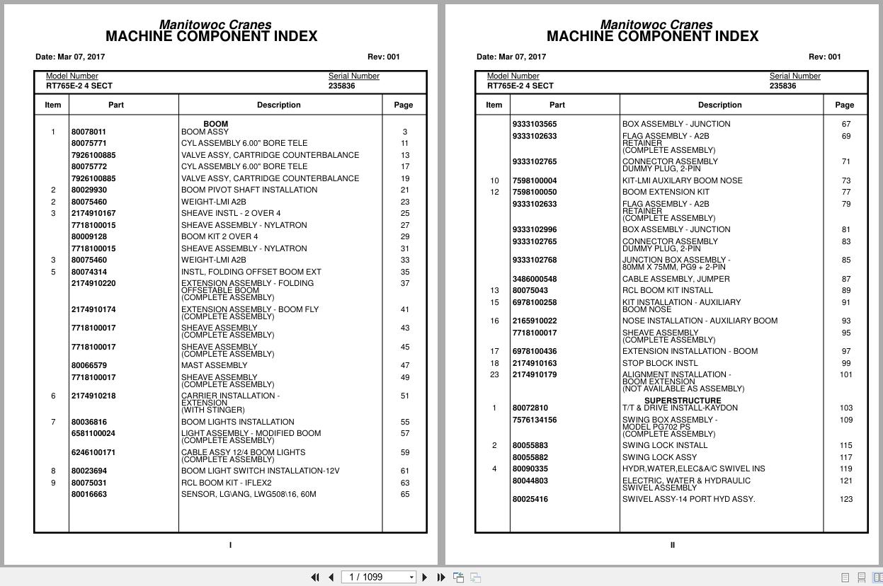 Grove RT765E-2 4 SECT 235836 Crane Parts Catalog 2017 PDF