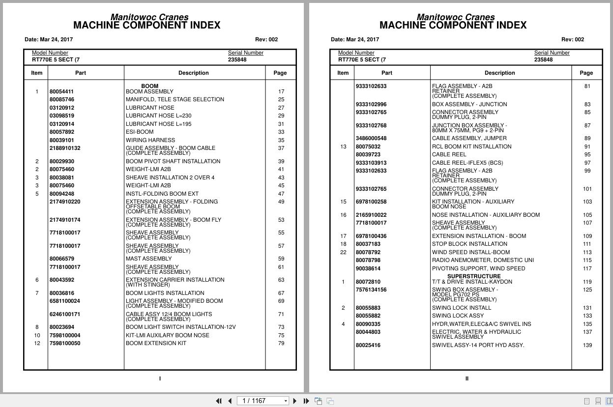 Grove RT600E 229312 Crane Parts Catalog 2013 PDF