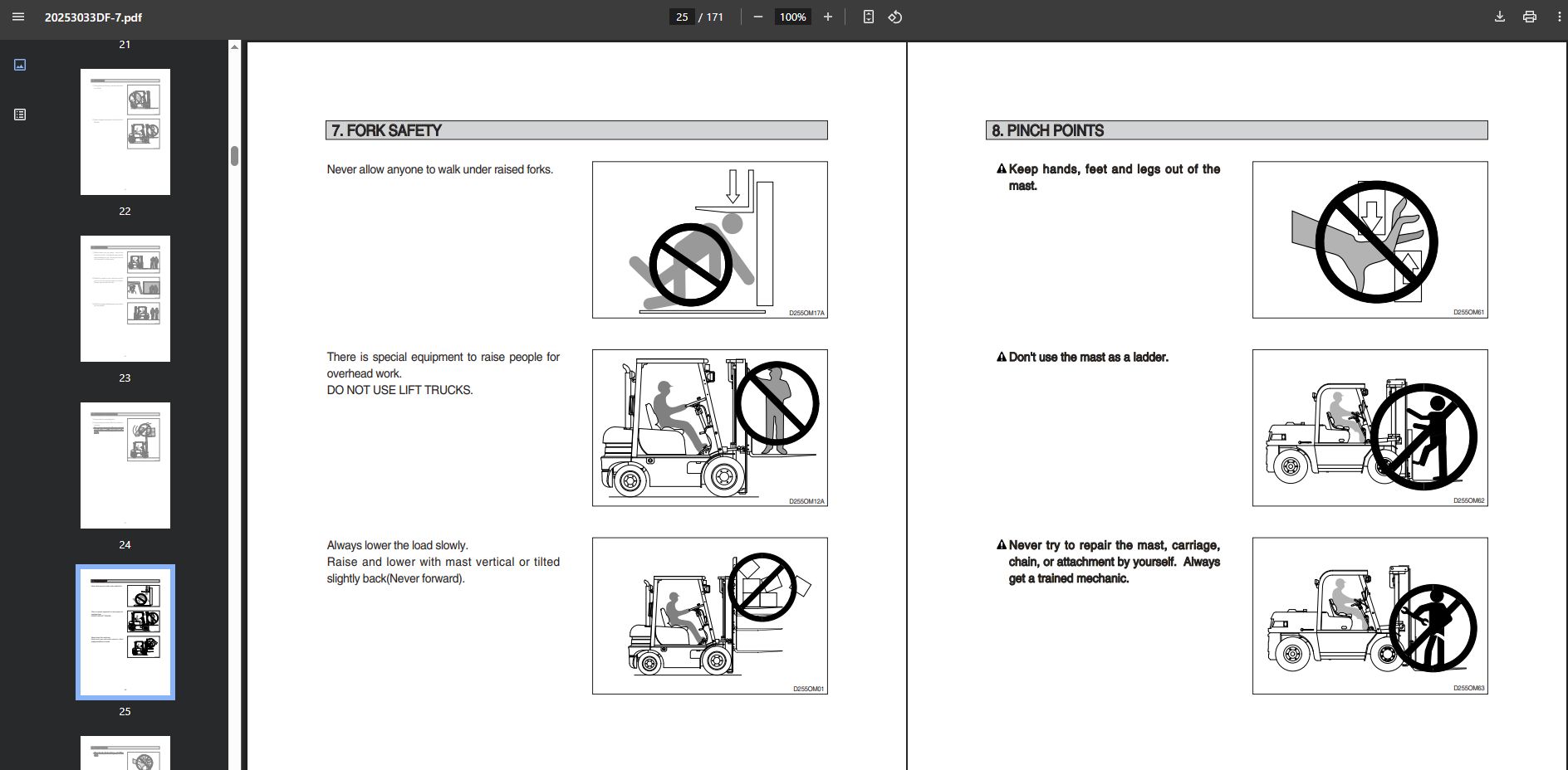 Hyundai Forklift Operator Manual Updated 07.2025 PDF