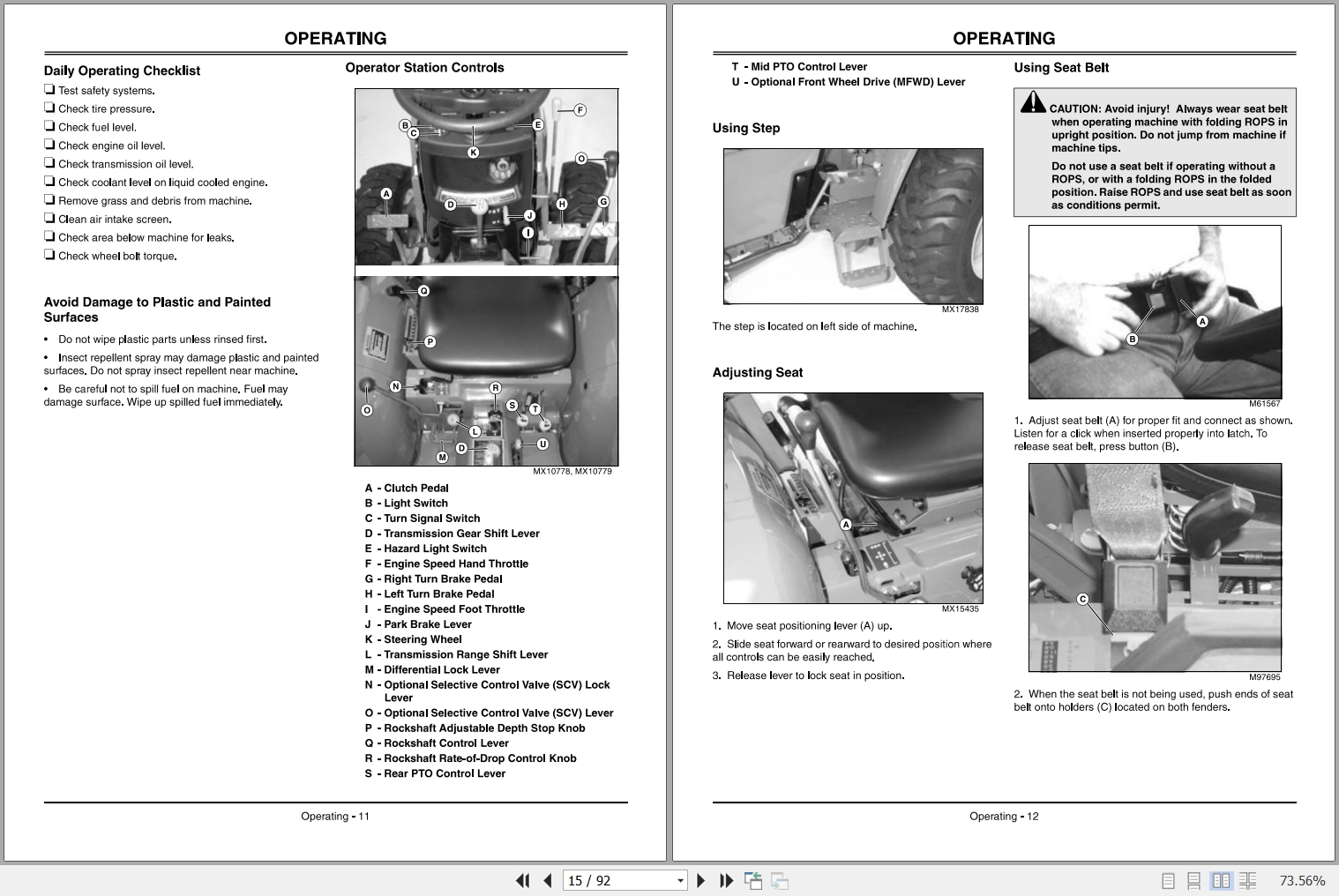 John Deere 790 Compact Utility Tractors Operation Manual OMLVU15440 PDF