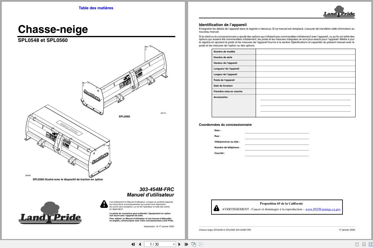 Land Pride RCR3515 RCRM3515 Rotary Cutters Operation Manual 318-301M PDF