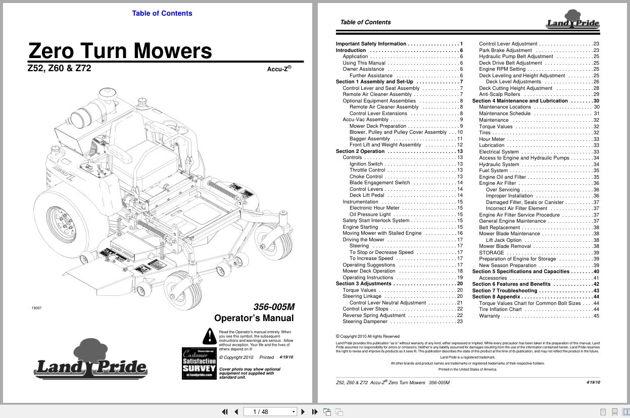 Land Pride RCR2660 RCR2672 Rotary Cutters Operation Manual 312-783M