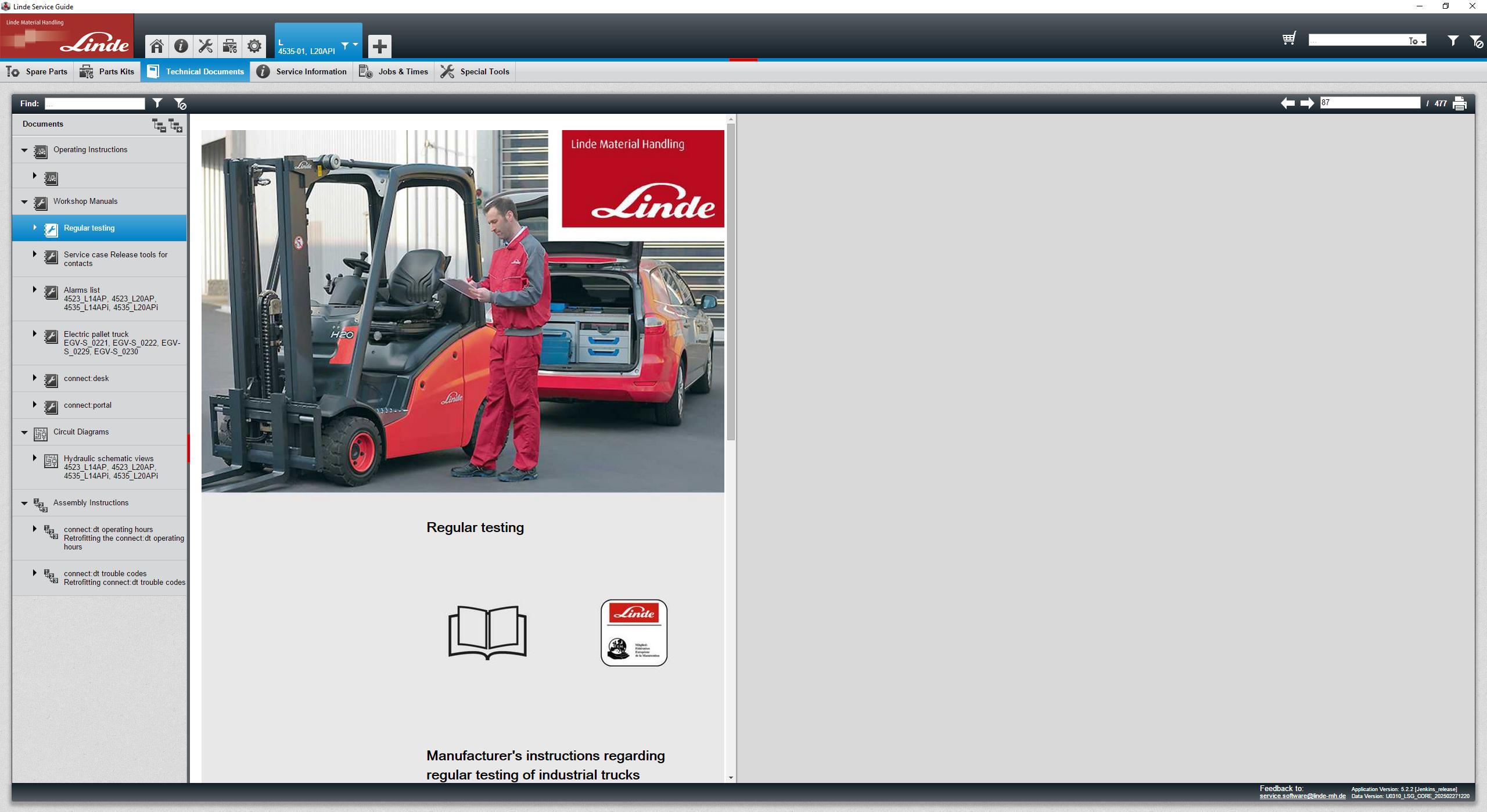 Linde LSG v.5.2.2 U0310 03.2025 – Service & Parts Documentation