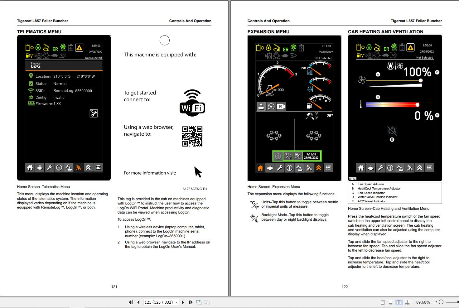Tigercat L857 Feller Buncher Operation Manual 77169AENG PDF
