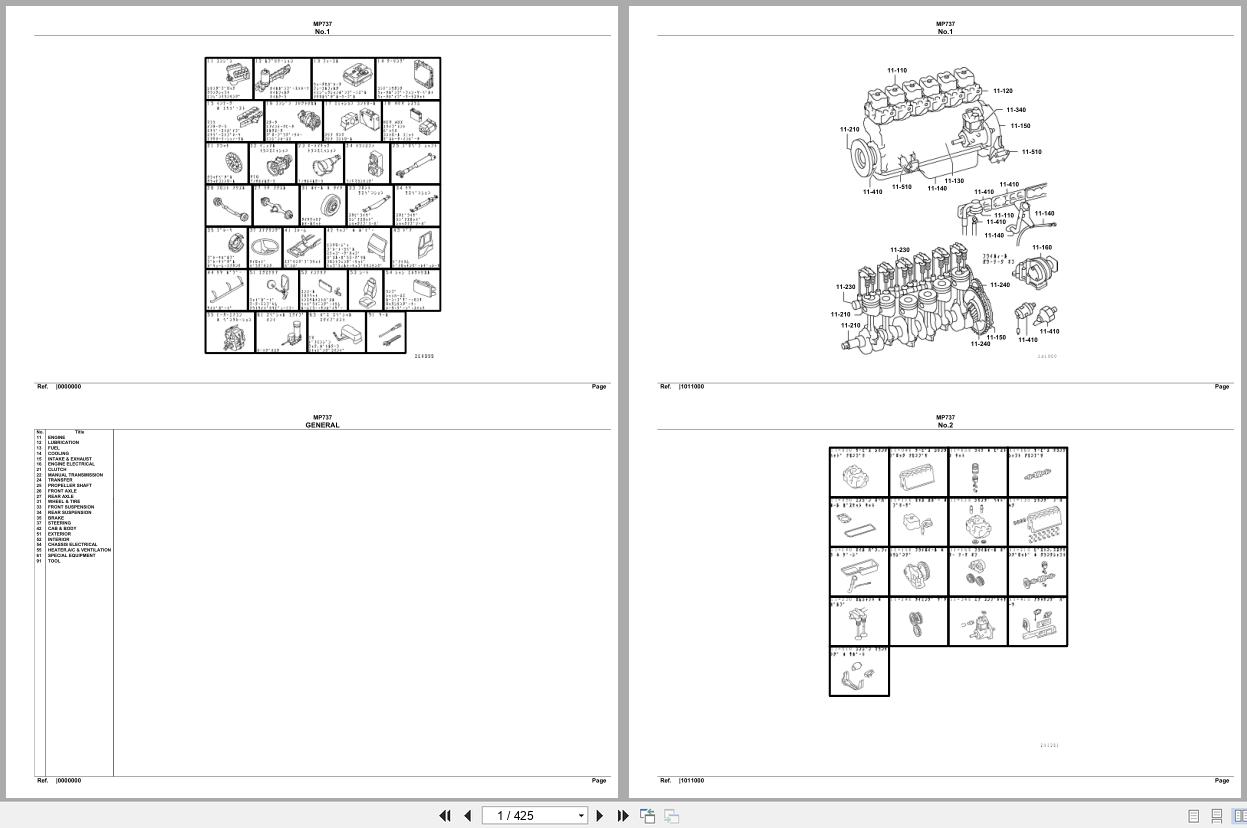 Manual Inbus Mitsubishi Fuso MP737 Bus Parts Manual PDF