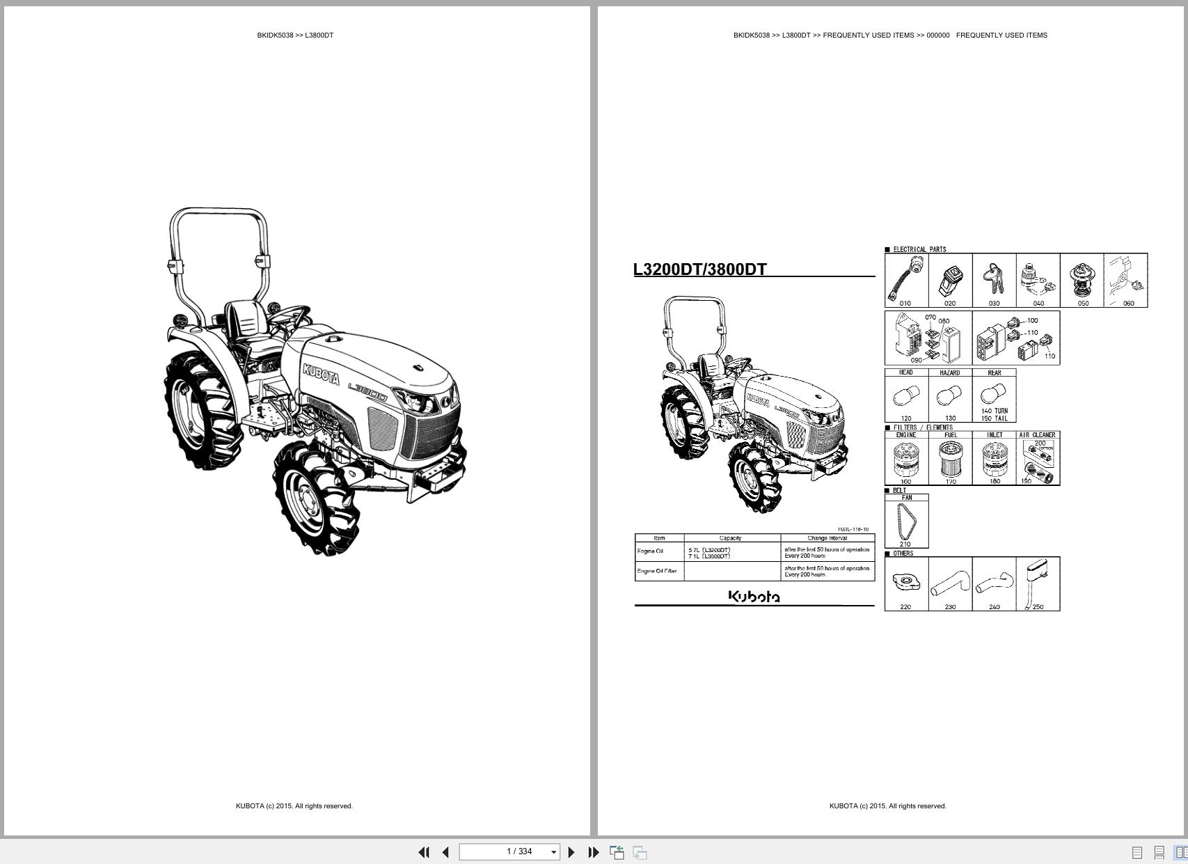 Kubota M4072DTH 18 Speed Tractor Parts Manual EN DE PDF
