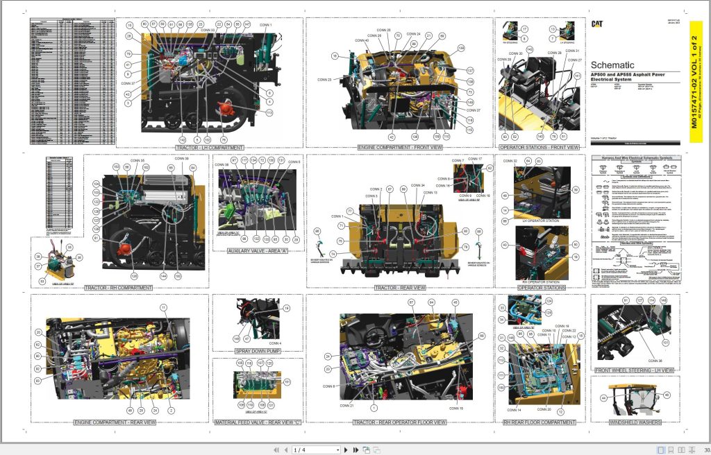 CAT AP500 Asphalt Paver Electrical Hydraulic Schematic PDF