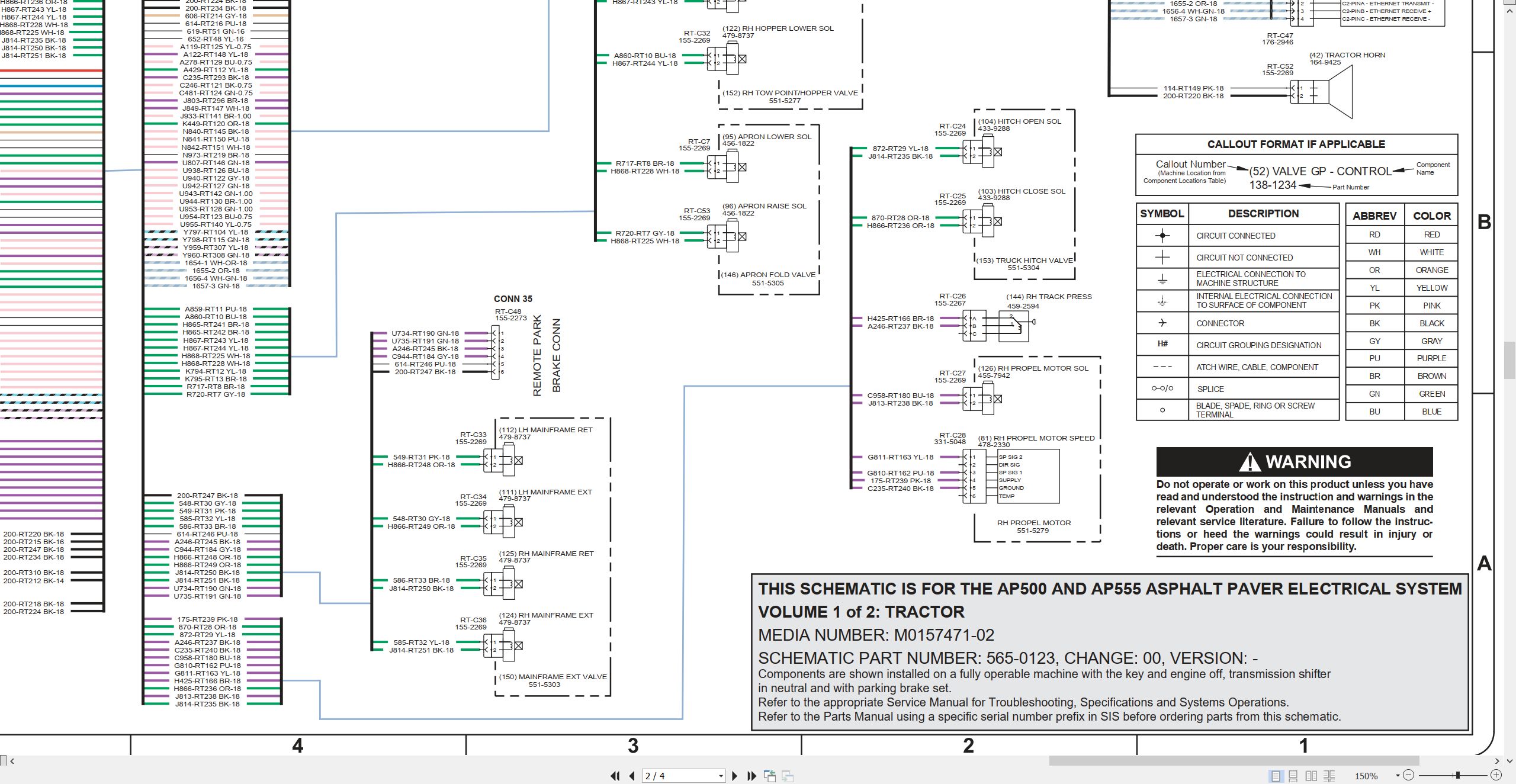 CAT AP500 Asphalt Paver Electrical Hydraulic Schematic PDF