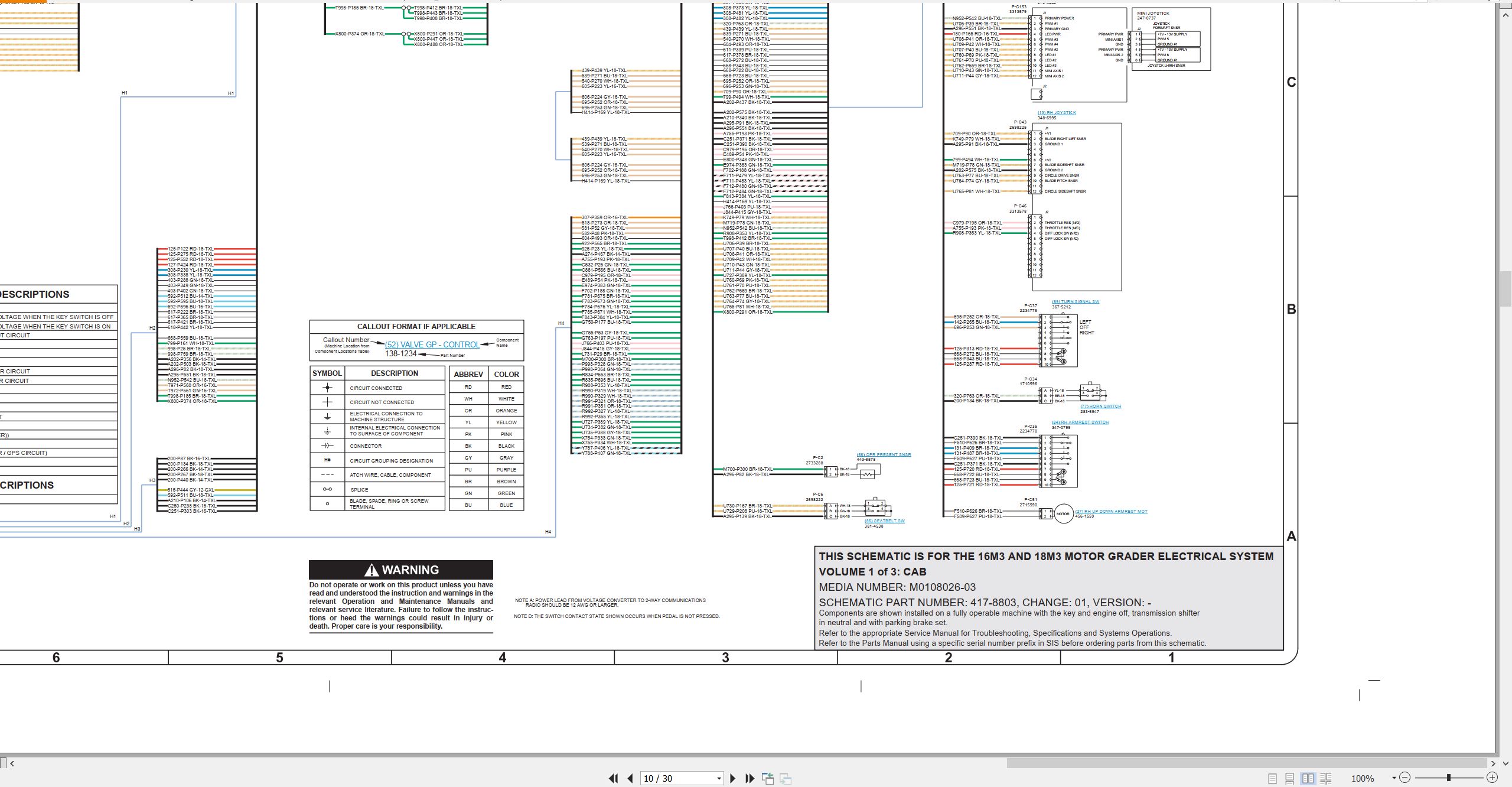 CAT 18M3 Motor Grader Electrical Hydraulic Schematic PDF