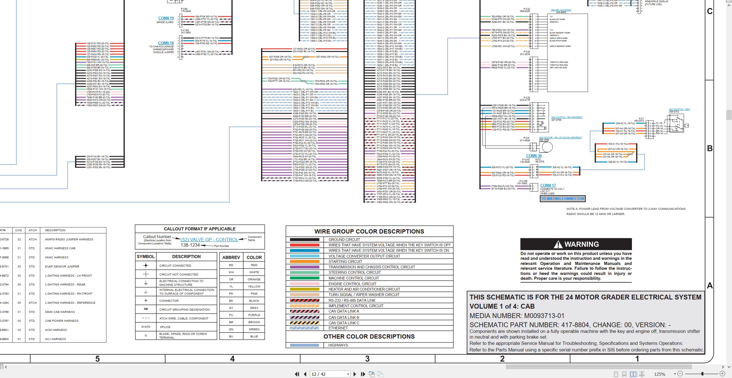 CAT 24 Motor Grader Electrical Hydraulic Schematic PDF