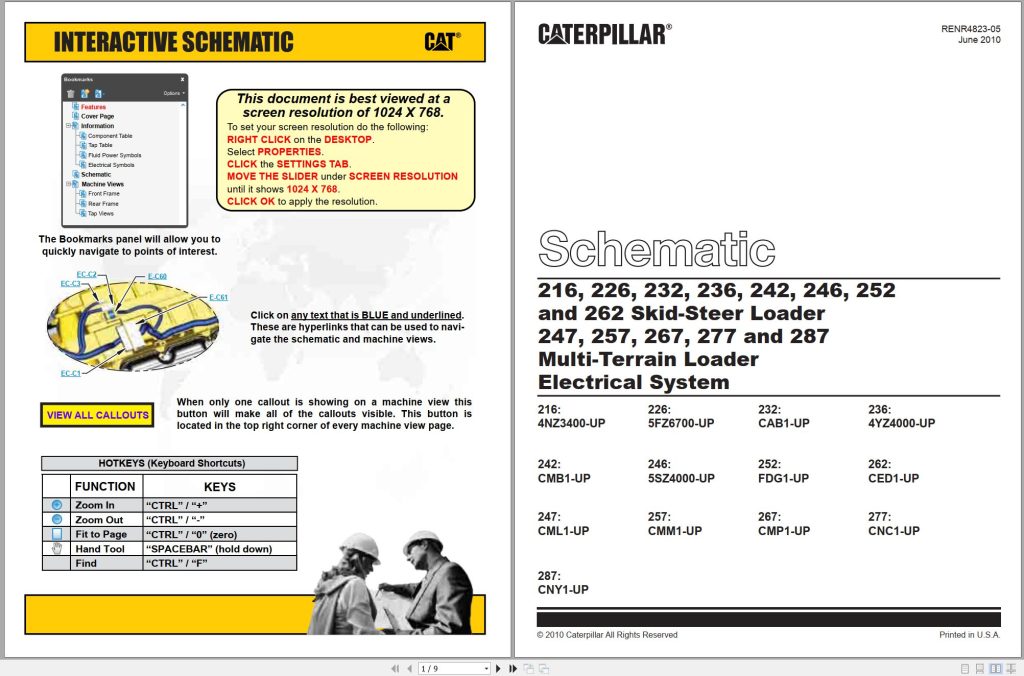 CAT 252 Skid Steer Loader Electrical Schematic PDF