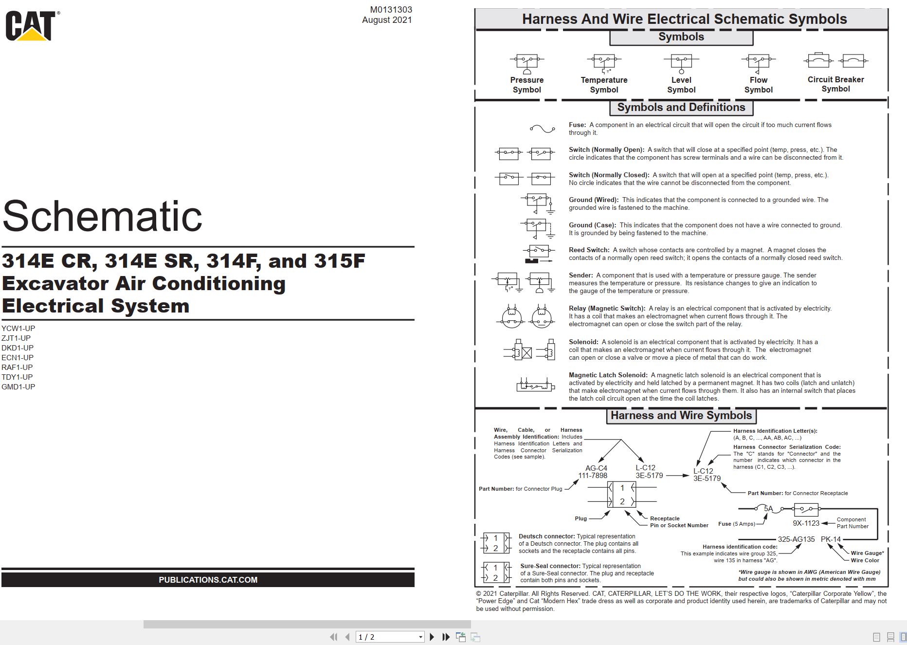CAT 315F Excavator Electrical Hydraulic Schematic PDF