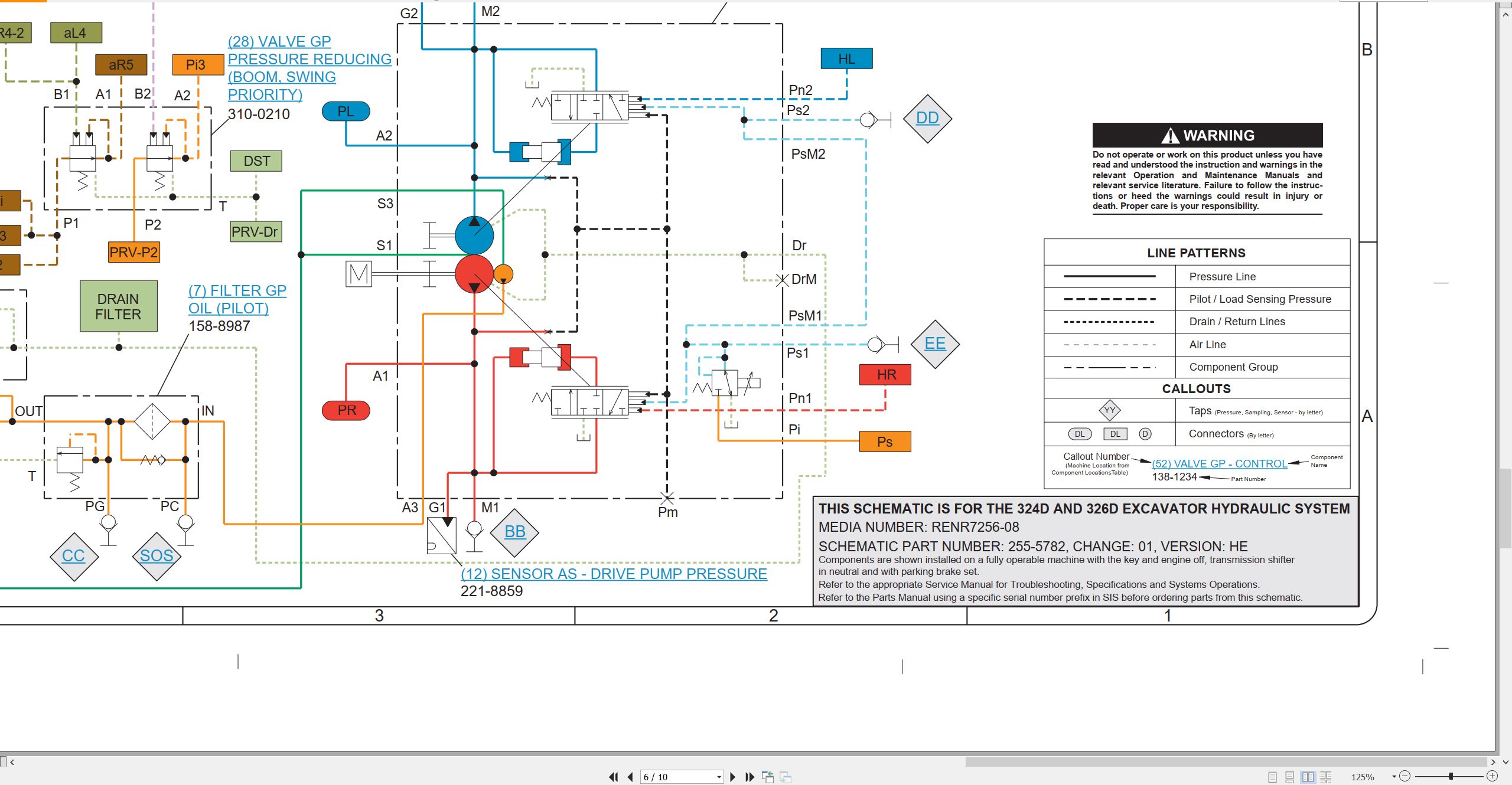 CAT 326D Excavator Electrical Hydraulic Schematic PDF