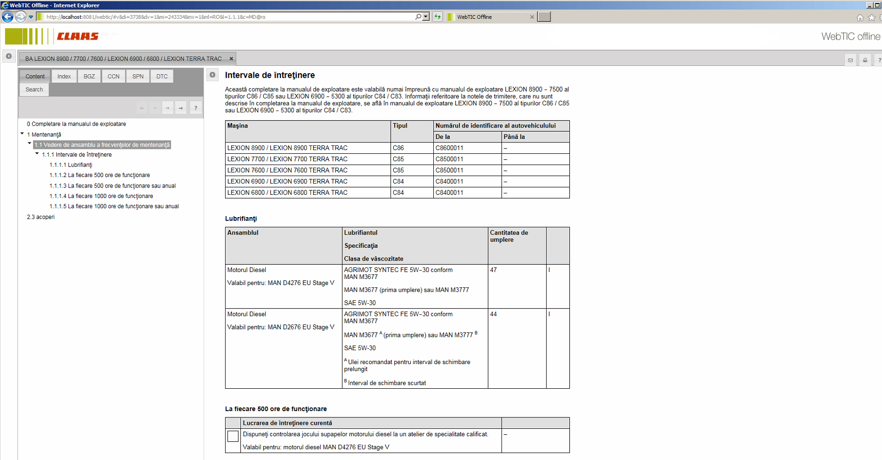 CLAAS WebTIC Offline RO 02.2026 Service Documentation